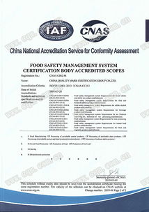 食品安全管理体系认可证书 方圆标志认证集团的专业服务